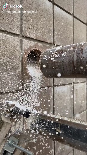 Core fill block, would be easier if it were just solid concrete 🤪#plumbing #tools #hvac #fyp #minnesota