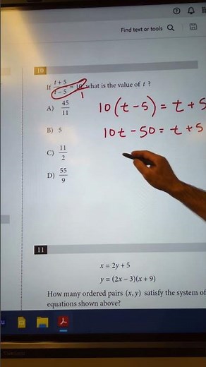 SAT Math Equation Solved by Cross Multiplying #math #maths