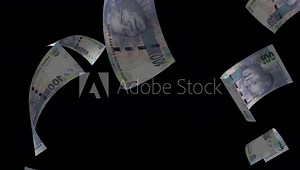 Falling South Africa 100 Rand Money Banknote