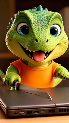 Crocodile Cutting Laptop ASMR 🐊 | Relaxing Animal Sounds #shorts