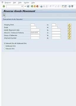 SAP Reverse Goods Movement VL09 #sap #erp #it
