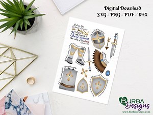 Buy Armor of God Scripture Sticker Sheet - Bible Quote Stickers, Water Bottle and Laptop Decal, Print and Cut Files, Digital Stickers; SVG, PNG Online in India - Etsy