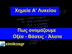 Ονοματολογία Οξέων - Βάσεων - Αλάτων Α' Λυκείου