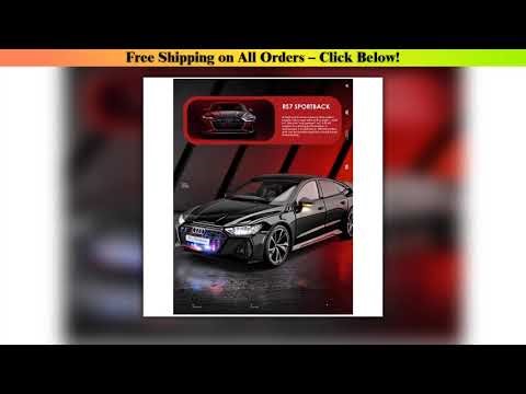 1:18 RS7 Sportback Black Warrior Supercar Diecast Alloy Model Car Remote Control Sound & Light