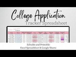 College Application Tracker Template Google Sheet and Excel Spreadsheet