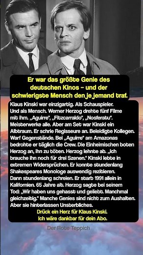 Klaus Kinski: Genie und Wahnsinn in einer Person 🎭 #derroteteppich #legende