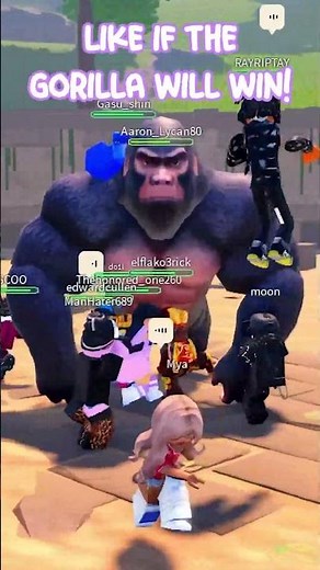 100 Gamers Vs. 1 Gorilla in Roblox!