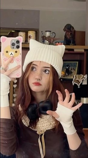 DIY cat hat🧣☃️❄️ #diy