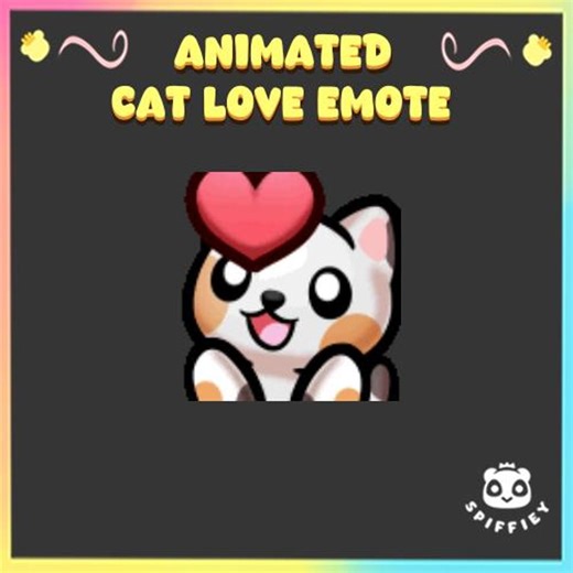 Animated Calico Cat Love Emote for Twitch & Discord - Etsy