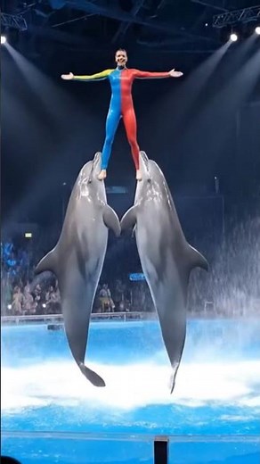 Jessica’s Jaw-Dropping Dolphin Stunt in 8k |Synchronized Dolphin Jump in Ultra-Realistic Slow Motion