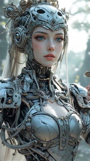AI Perfection: Cute Humanoid Robot with Hypnotic Futuristic Style 🤖✨ #shorts