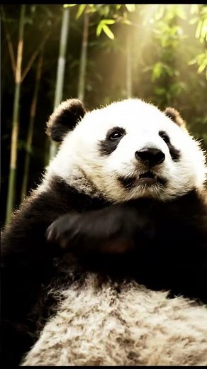 Baby panda and sloth debate who's fluffier in slow-motion forest.