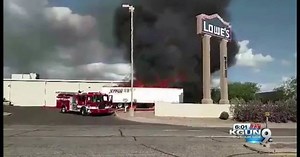 Two trailers catch fire at Lowe's