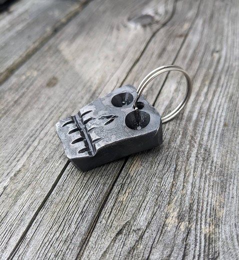 Hand Forged Steel Skull Keychain, Blacksmith Made. Great Gift Idea! - Etsy