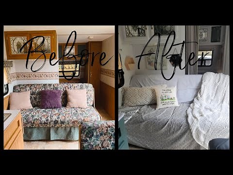 HOW TO REUPHOLSTER AN RV JACK KNIFE SOFA| CAMPER RENOVATION