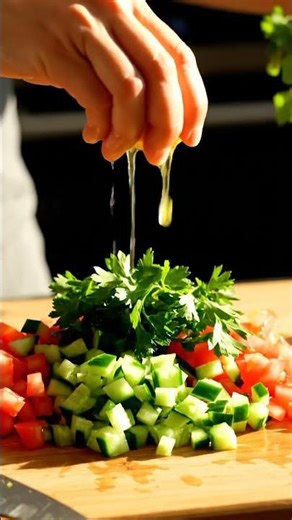 The Calmest 5-Minute Israeli Salad (ASMR) 🥒🍅 #בריא #סלטישראלי #Shorts