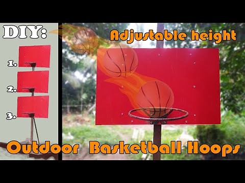 How to make an Outdoor Adjustable height Basketball hoop (DIY)