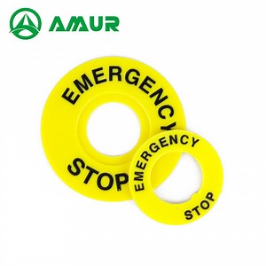 [Hot Item] Plastic Part Yellow Emergency Stop Push Button Protective Covers Label