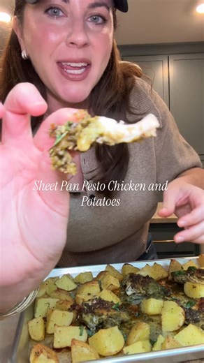 Weeknight Dinner: Sheet Pan Pesto Chicken & Potatoes 🥘 This one is for the nights that you want something delicious on the table, but don’t have much to give. Bonus: it can be prepped the night before and sit in the fridge! But even if you don’t have that kind of foresight (let’s be honest, on busy weeks - WHO DOES lol) it comes together quick and you can keep everything on hand. That’s my kind of weak-night. Sheet Pan Pesto Chicken and Potatoes Serves 4 to 6 INGREDIENTS: ½ cup pesto (I love @e