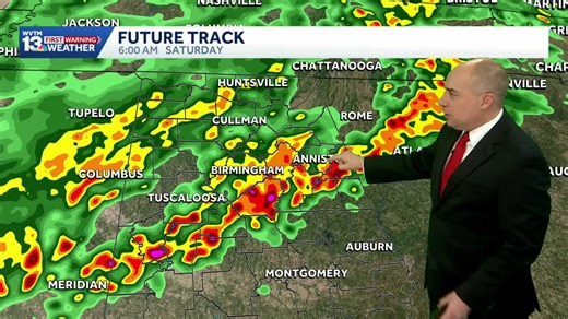 Tracking the storm threat: Alabama's weather forecast is stormy overnight, colder by Sunday