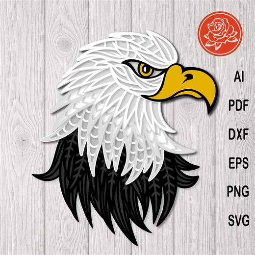 Layered Bald Eagle SVG File: Patriotic American Flag Decor (digital Download - Etsy