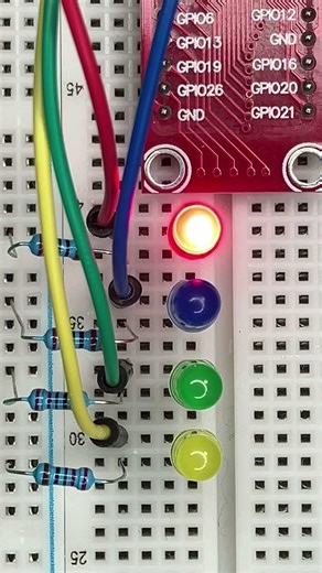 Blinking LED Raspberry Pi 4B Lチカ #raspberrypi #electrical #diy #led #blinking #loop