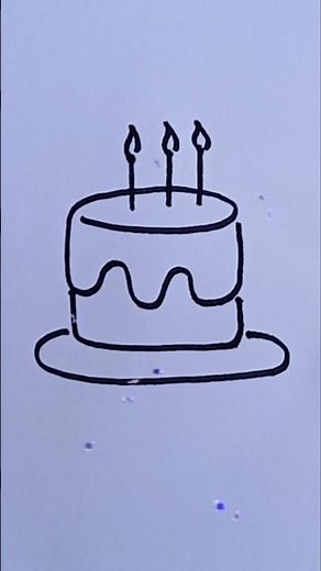 Easy Birthday Cake Drawing 🎂 #drawingtutorial #howtodraw #birthdaycake #cakedrawing #easydrawing