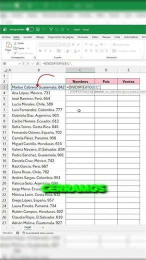Sabias que este es el verdadero potencial de la función Dividir texto en Excel. #excel #yerrihz