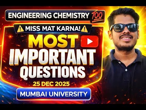 Engineering Chemistry MOST IMPORTANT Questions🔥 | Mumbai University | 100% Exam Focus Get Tutorials