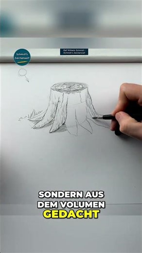Baumstämme zeichnen: Die Geheimnisse der Zylinderform #shorts