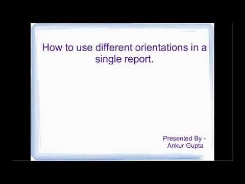Tutorial to implement Portrait and Landscape orientation in a Single Jasper Report