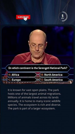 Can You Guess Where The Serengeti Is Located? #quiz #millionaire #trivia #didyouknow #country #tv