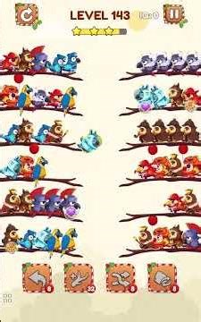 Bird Sort 2 🐦🐦 Level 143 #Solution, No Added Branches, No Help #challenge