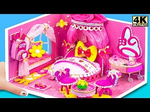 How To Make Beautiful Pink My Melody House with Big Bedroom for Two 🎀 DIY Miniature Cardboard House