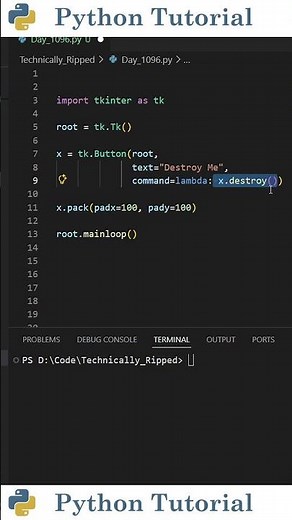 Tkinter Destroy Method Explained | Python Tutorial