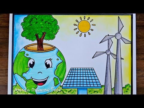 Earth Day Drawing | World Earth Day Poster Drawing | Save Earth Poster drawing | Save Environment