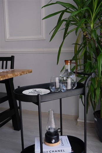 2 Tier Rolling Side Table & Serving Cart - Etsy