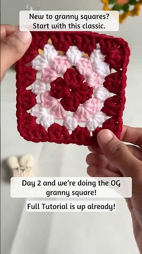 Day 2 Granny Square — The Classic Beginner Pattern Everyone Starts With! #crochet #grannysquare