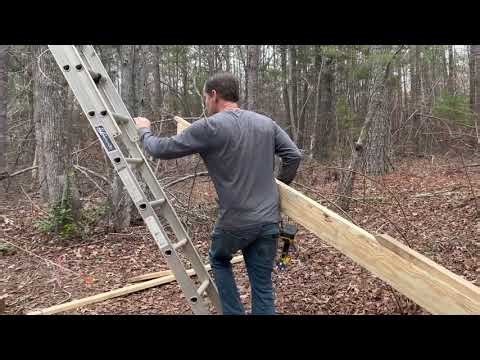 Post beam style standing roof. One man build. Installing the Purlins. Tricks to making it easy.