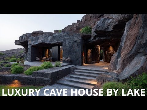 Luxury Natural Stone Cave House by the Lake | Elegant Cave Home Design Inspiration
