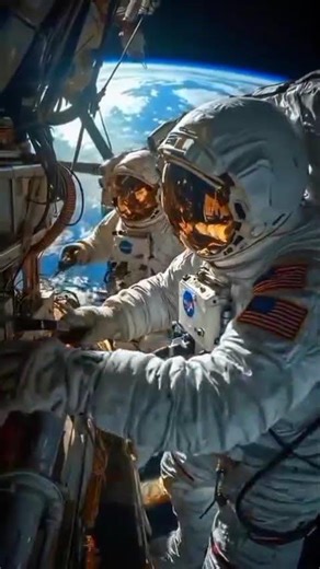 Astronauts Spacewalk Outside the ISS with Earth Below | Stunning NASA EVA in Orbit | 4K View UltraHD