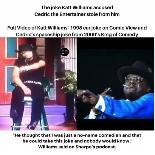 Video resurfaced of Katt Williams’ 1998 car joke he accused Cedric the Entertainer had stolen from him. Williams performed the joke in BET’s Comic View. He told Shannon Sharpe that Cedric the Entertainer watched him in audience when he performed the joke, met him (Williams) backstage telling him that he like the joke.