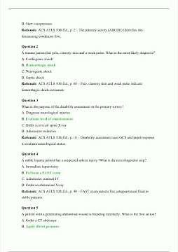 ATLS Post Test 1 2 3 4 10th Edition Updated 20252026 200 Real Exam Questions Verified Answers 100 Co