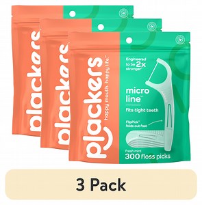(900 pack) Plackers Micro Mint Dental Floss Picks, Fresh Mint, 300 Count - Walmart.com