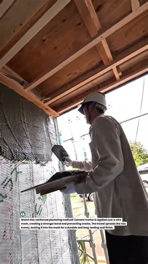 Strong Wall Plaster Technique! #construction #plastering #DIY #shorts #builder #tools