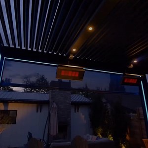 Outdoor smart patio tech makes fall/winter enjoyable for owners of the Smart Patio Room. …the most versatile, modern, useful outdoor patio space ever designed. It creates a dry, comfortable environment on your patio… so you can still enjoy time outdoors – even if it rains, is windy or the bugs are out. We’re proud to be the only ones to offer this innovation in the Smart Patio. Our system weaves together 3 incredible components: The StruXure motorized pergola patio roof system… high-output heate