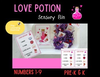 Valentine Love Potion Sensory Bin- Number Sense- Math Center