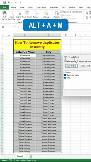 Remove Duplicates in Seconds with This Simple Excel Trick