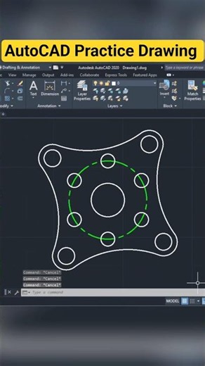 autocad mechanical practice drawing for beginners #autocad