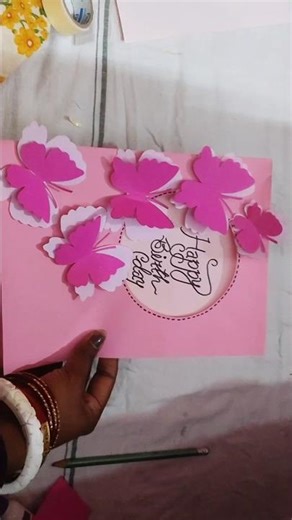 Create Beautiful Paper Painting GREETING CARD 🦋! #kidscraft #schoolcrafts